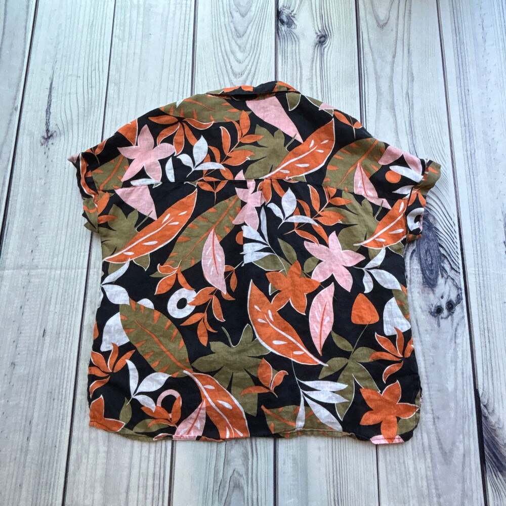 C&C California 100% Linen SZ S Floral Boho Festival Vacation Travel Top Shirt - Picture 6 of 6